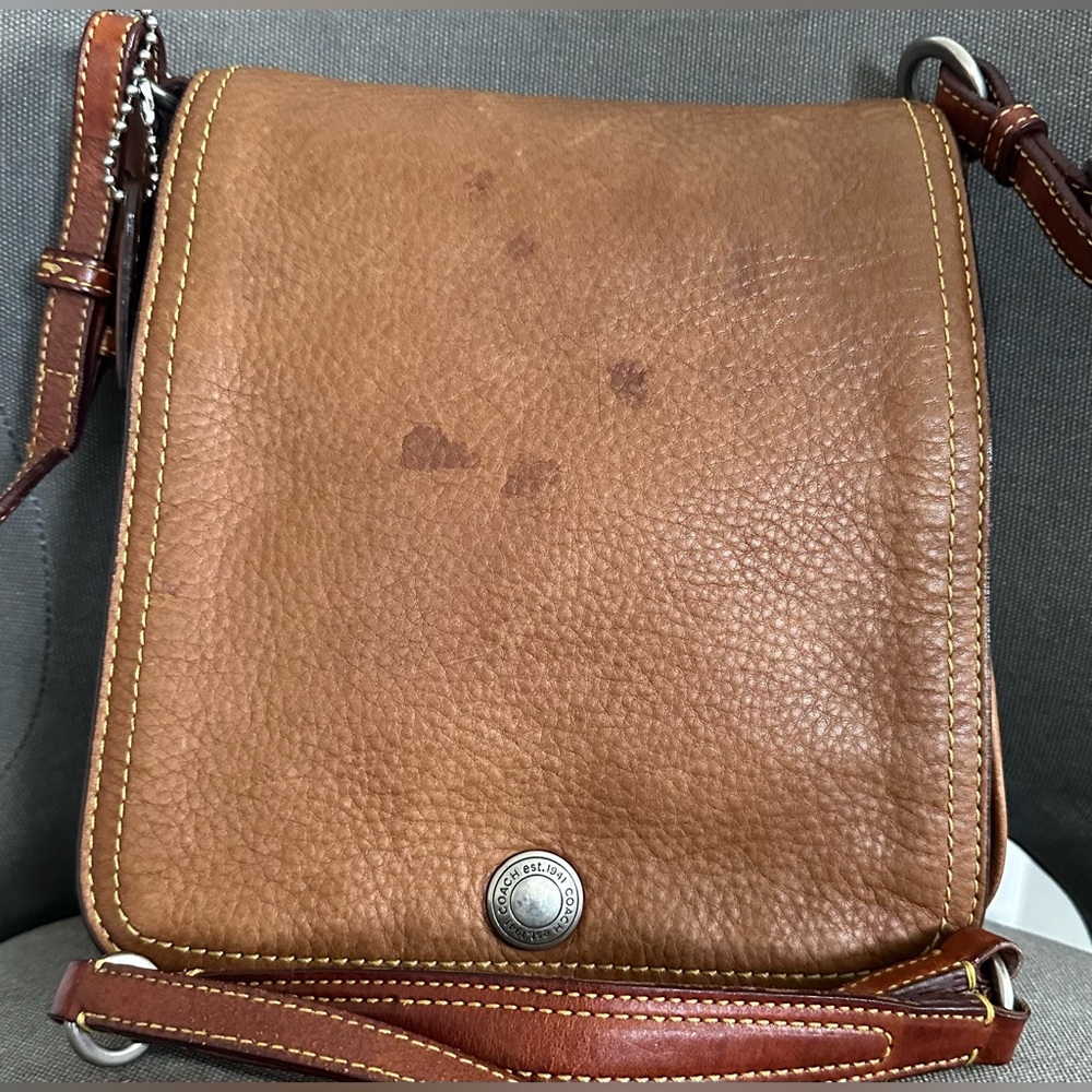 Vintage coach pebbled leather Brown Crossbody Bag